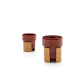 WARM Tea & Coffee Cup, 24 cl x 2pc BROWN / OAK