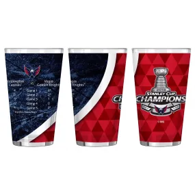 Washington Capitals 2018 Stanley Cup Champions Sublimated Game Scores Pint Glass