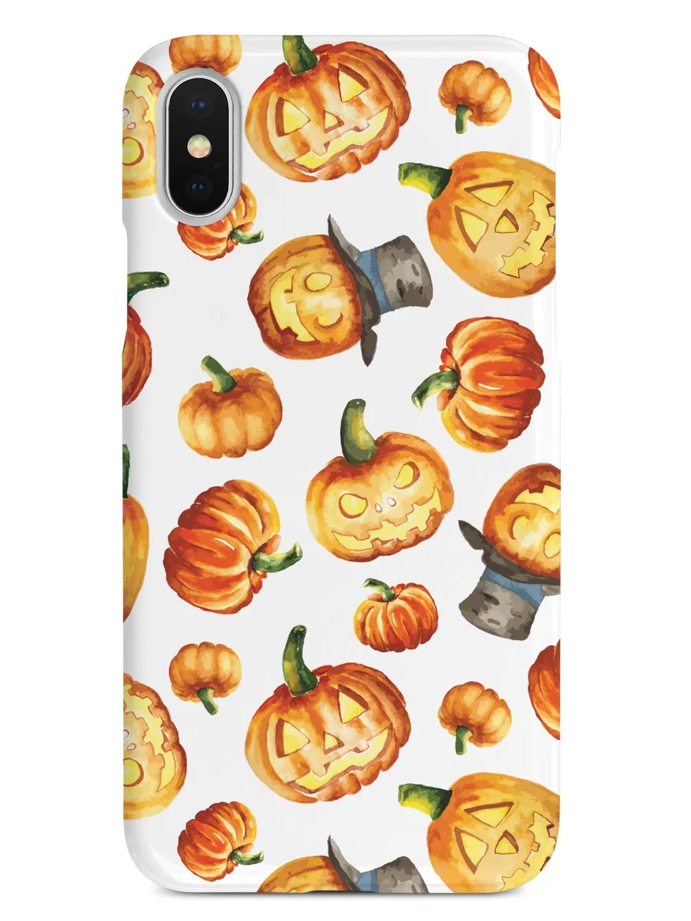 Watercolor Jack O Lanterns - White Case