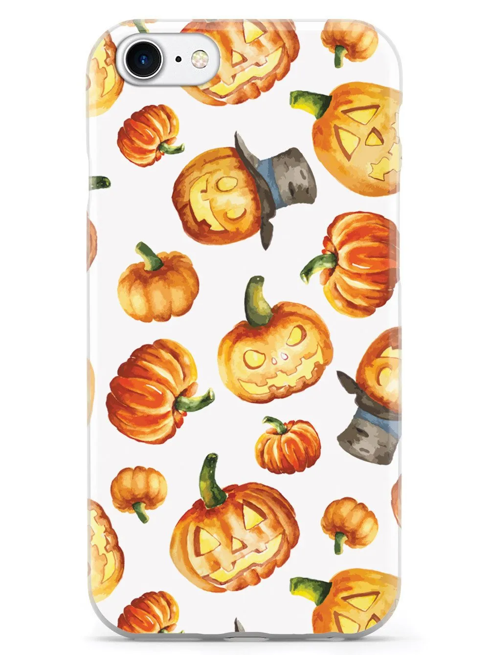 Watercolor Jack O Lanterns - White Case