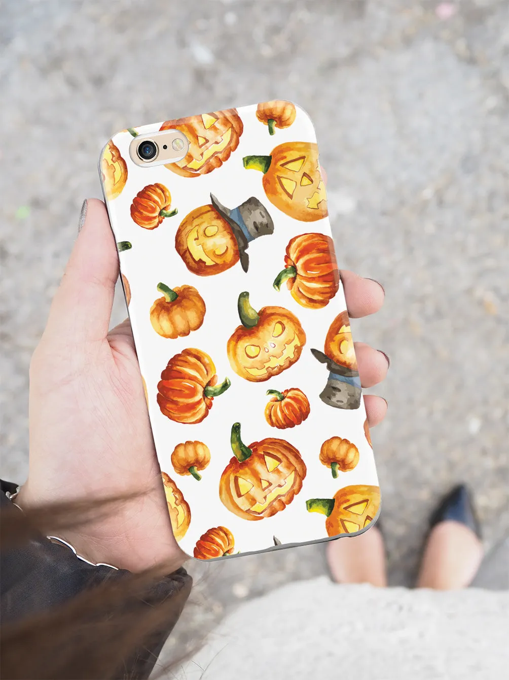 Watercolor Jack O Lanterns - White Case