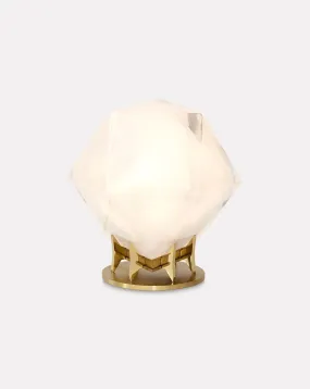 Welles White Glass and Brass Desk Lamp