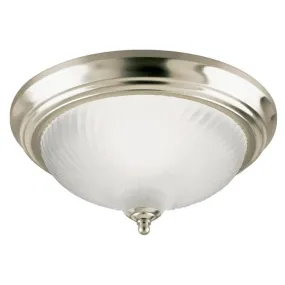 Westinghouse 6430400 1 Light Flush Brushed Nickel Finish with Frosted Swirl Glass