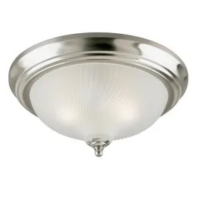 Westinghouse 6430500 2 Light Flush Brushed Nickel Finish with Frosted Swirl Glass