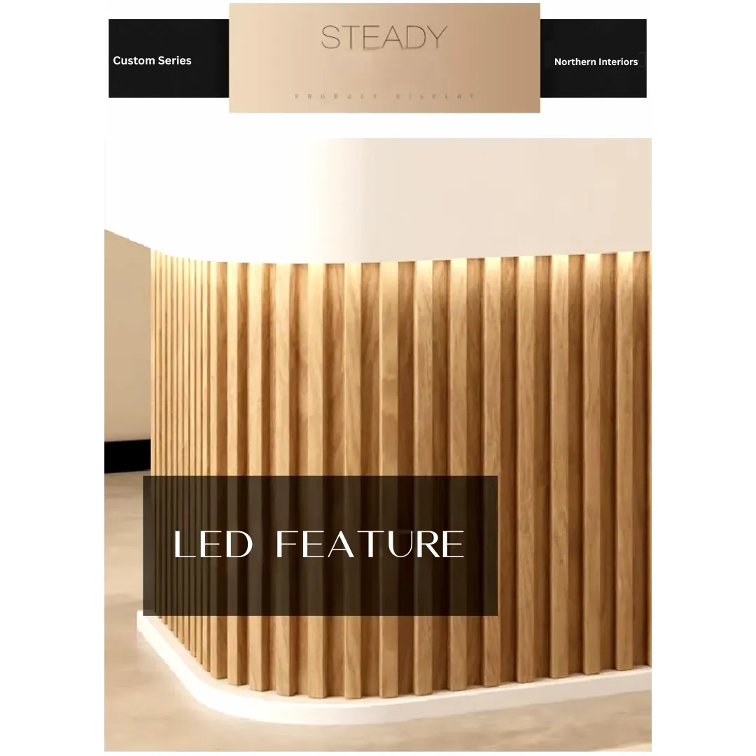 Wood Aura Reception Desk with LED